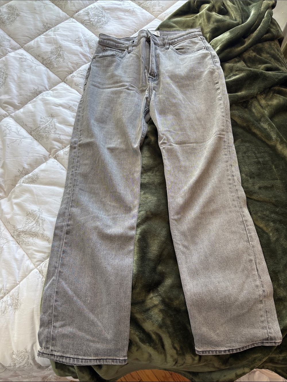 Gray Straight-Leg Jeans